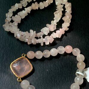 2 Rose Quartz Crystal Bracelets
